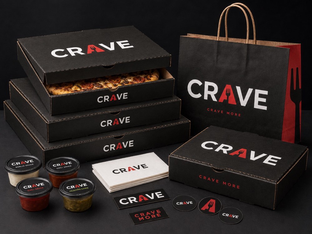 CRAVE branded food packaging