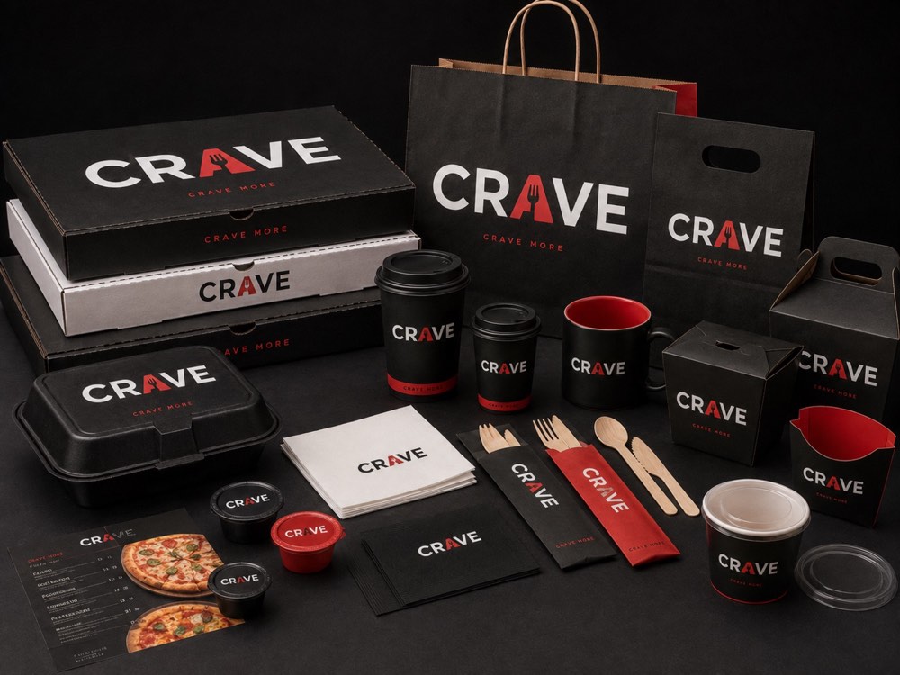 Full range of CRAVE takeaway packaging